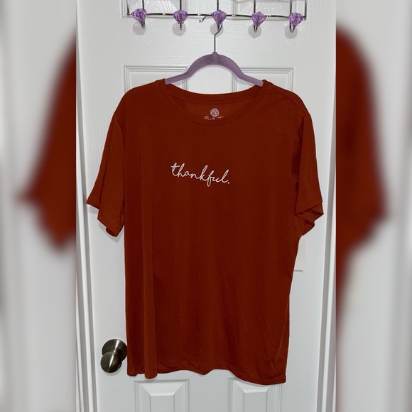 Positive Tees Tops - Rusty Bronze Petite Thankful Shirt